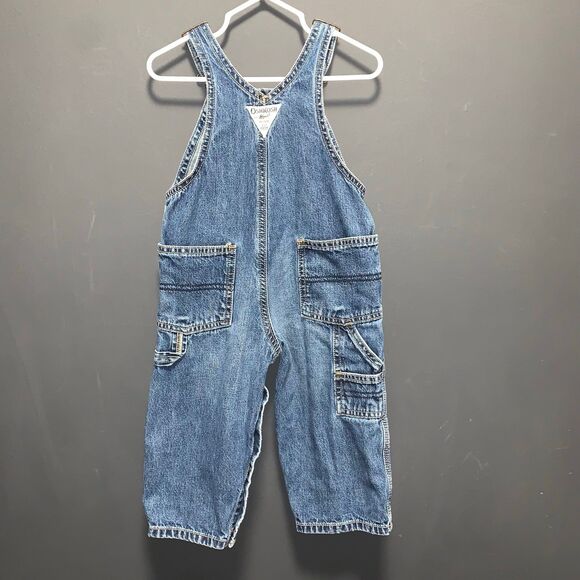 OshKosh Overalls Blue Denim 18m Snap Closure Legs - Picture 4 of 5